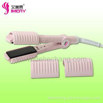 Electric hair curler with ceramic coating plates
